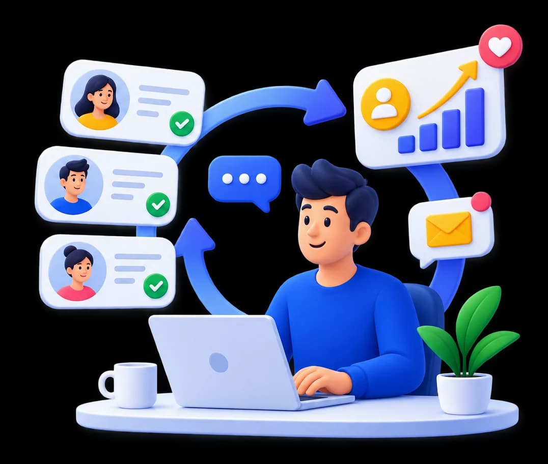 Illustration representing customer retention, loyalty, and reactivation strategies
